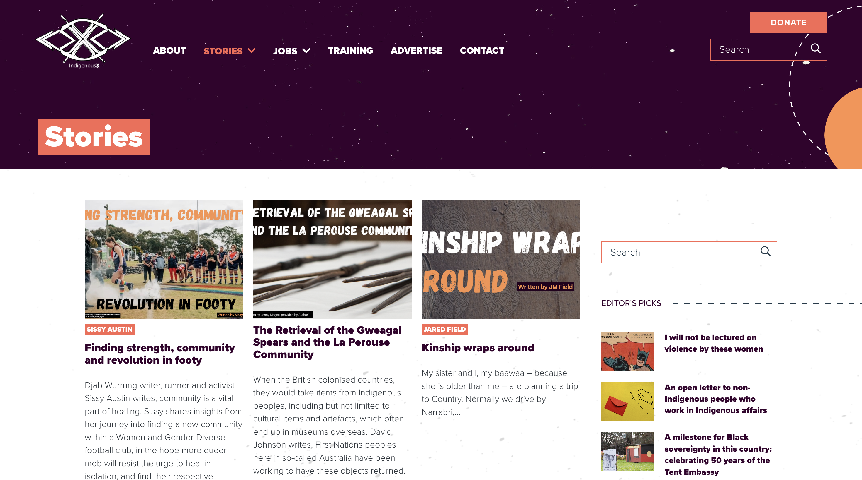 Some of the stories on IndigneousX