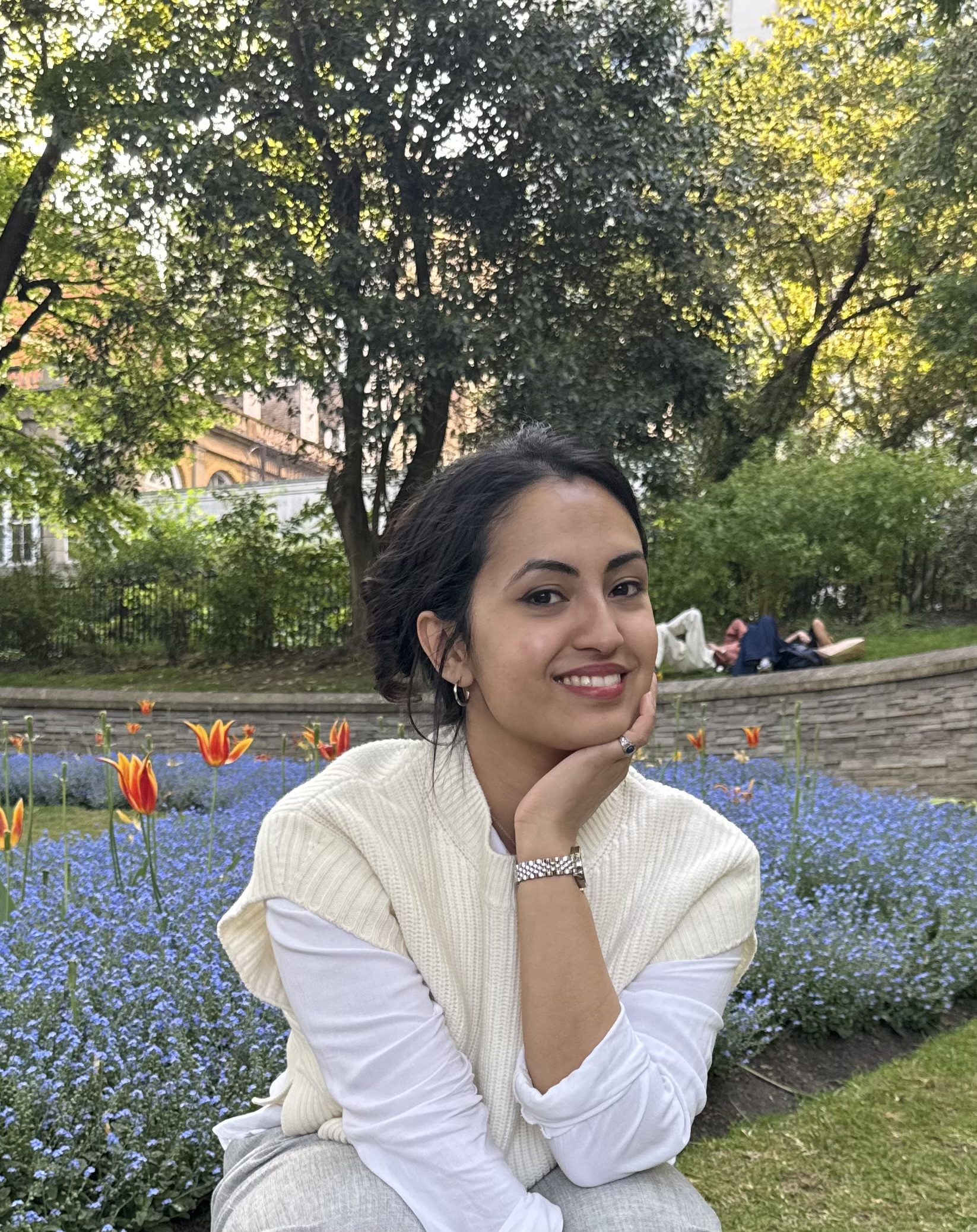 Aniqa smiles to camera